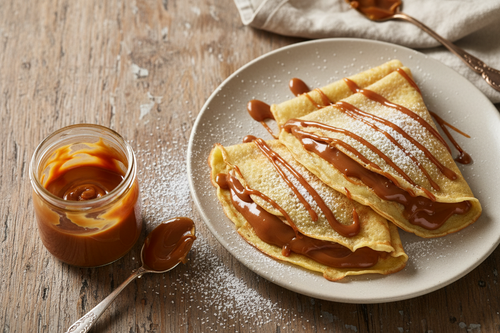 Crepes recheados com Doce de Leite Original: receita simples